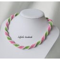 Spiral Necklace in Pinks and Green